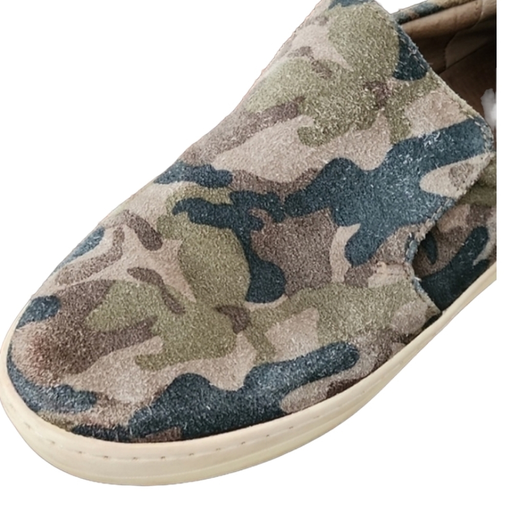 J/SLIDES NYC Harry Camo Suede Platform Sneakers 7 Slip On Washed Out Lived In - Picture 13 of 16